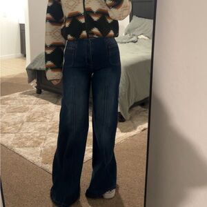 Rock & roll denim wide leg jeans